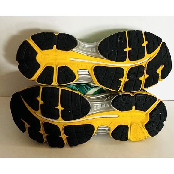 Asics Sz 8 1/2 Gel Nimbus 15 Running Sports Shoes Teal & Yellow - Picture 7 of 8
